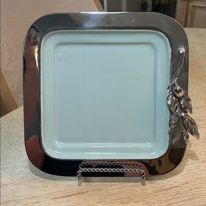 Carmel Ceramica Oliveira Stainless Steel Square Tray